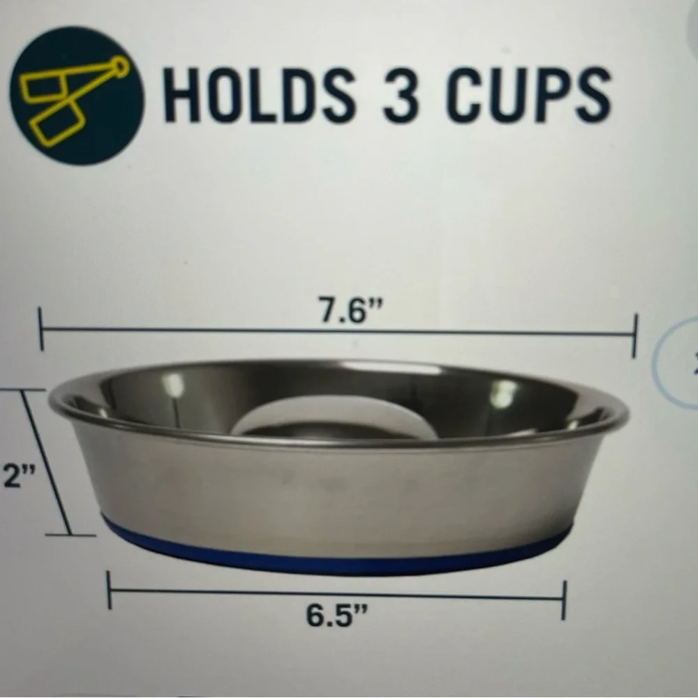 Ourpets Durapet Premium Stainless Slow Feed Dog Bowl